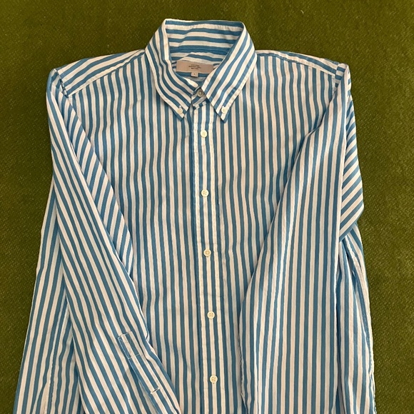 Jack Spade Button Down Large Blue and White Stripes - Picture 1 of 3